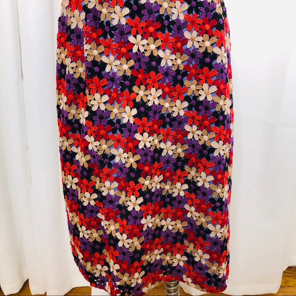 Kate Spade Floral Crocheted Pencil Skirt